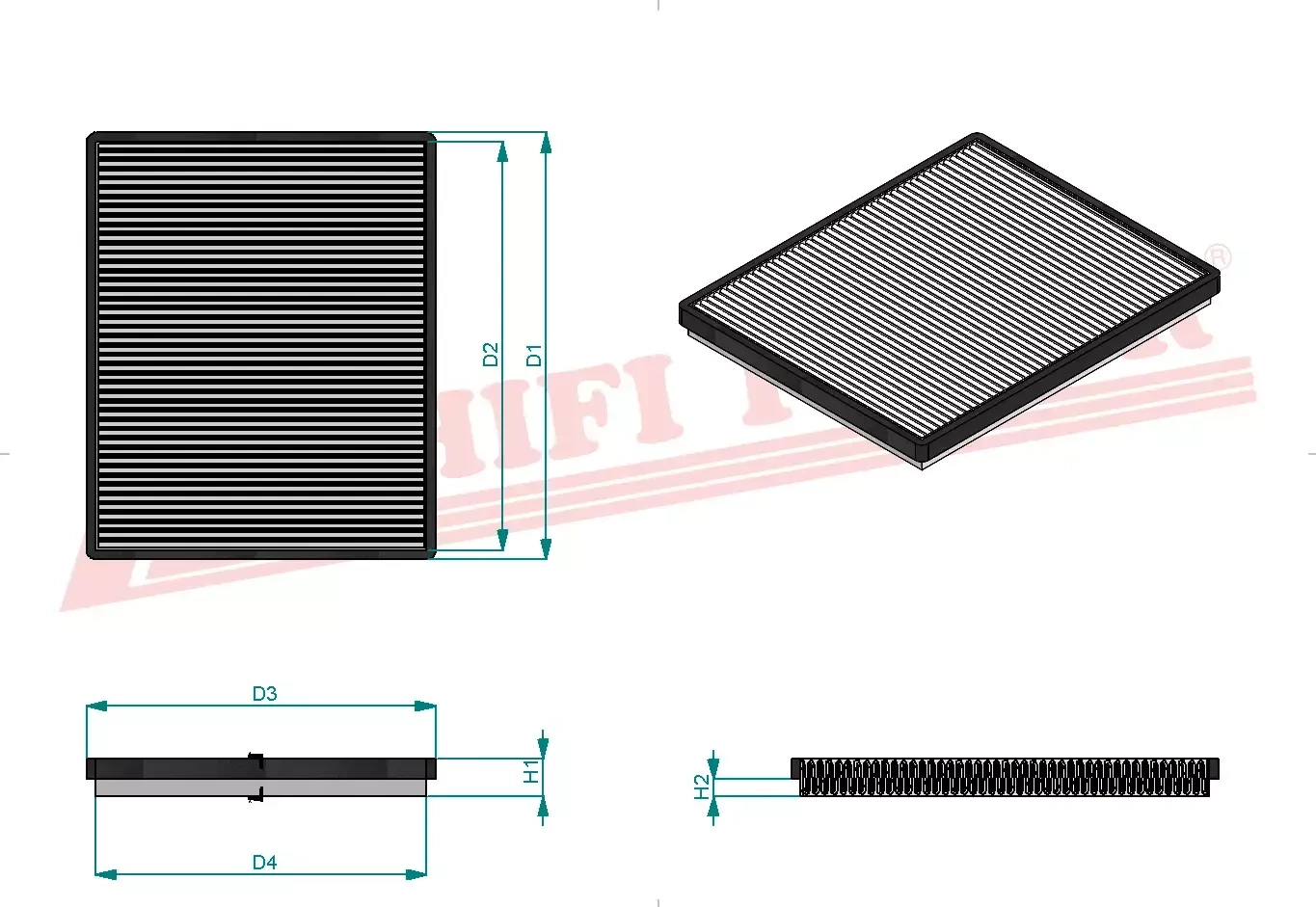 Салонный фильтр HIFI FILTER SC 60165