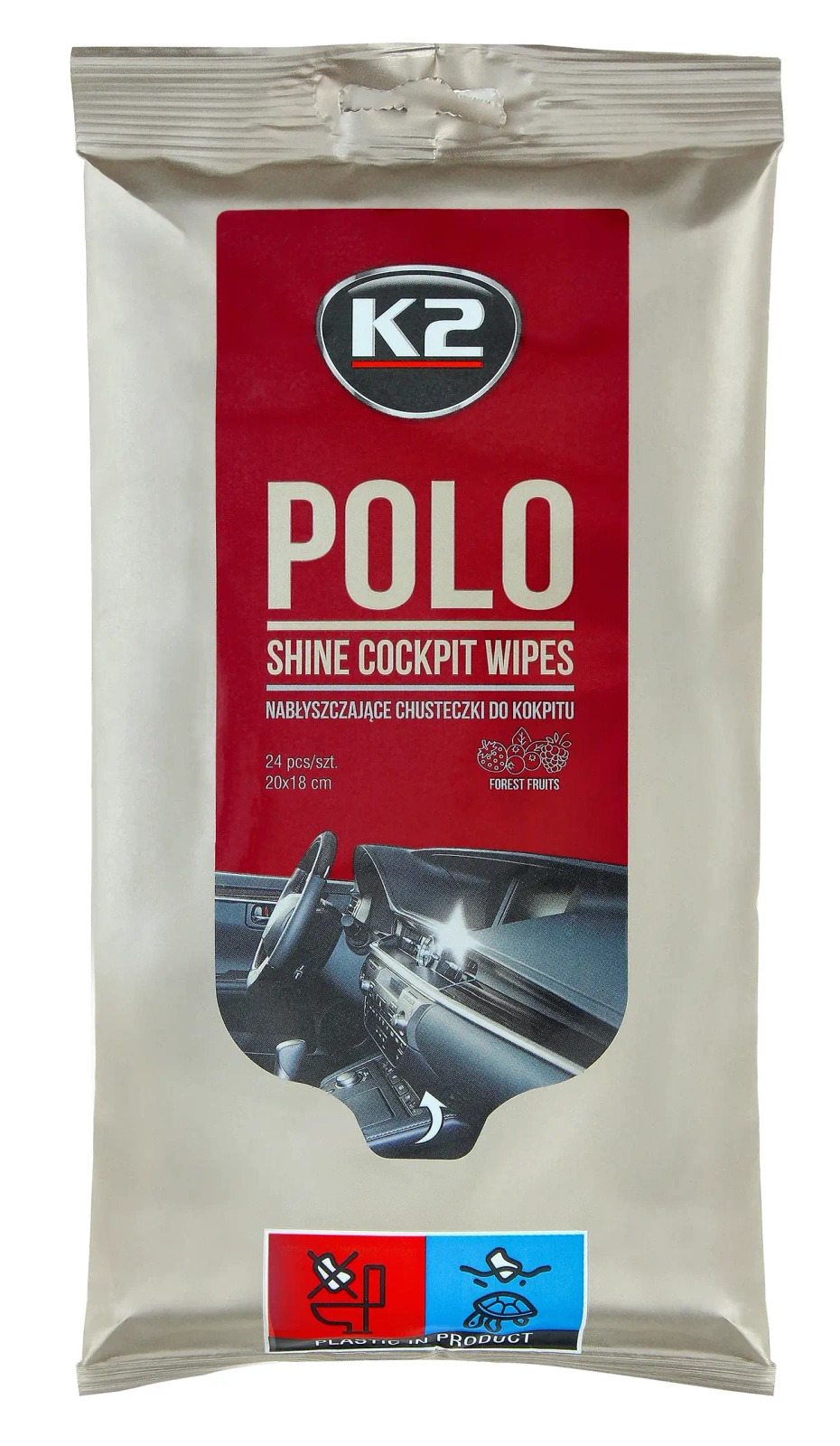 Салфетки для кабины K2 POLO SHINE WIPES 24 шт.