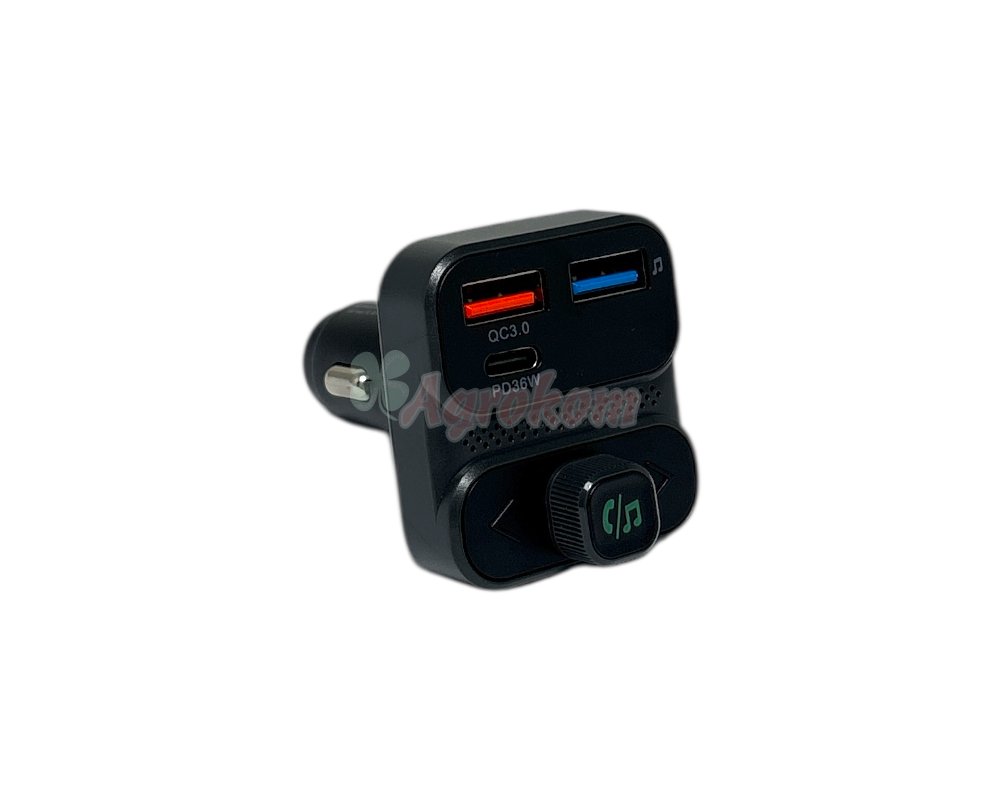 Автомобильный FM-трансмиттер 2×USB-A 1×USB 12 В 24 В AMIO-04649