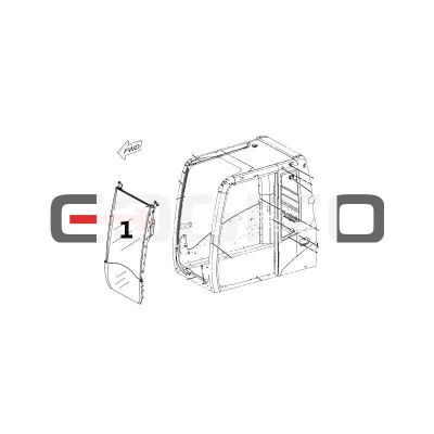 ВЕТРОВОЕ СТЕКЛО ВЕРХНЕЕ ЛАМИНИРОВАННОЕ ГУСЕНИЧНОЕ КОЛЕСО ЭКСКАВАТОРА CAT 320D M313D — фото 4