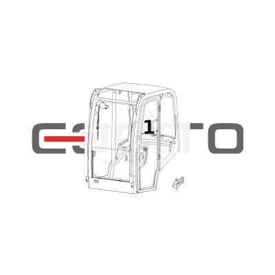 СТЕКЛО ДВЕРИ ЛЕВАЯ СТОРОНА МИНИ-ЭКСКАВАТОР CAT 302.4 D WACKER NEUSON ET20 — фото 3