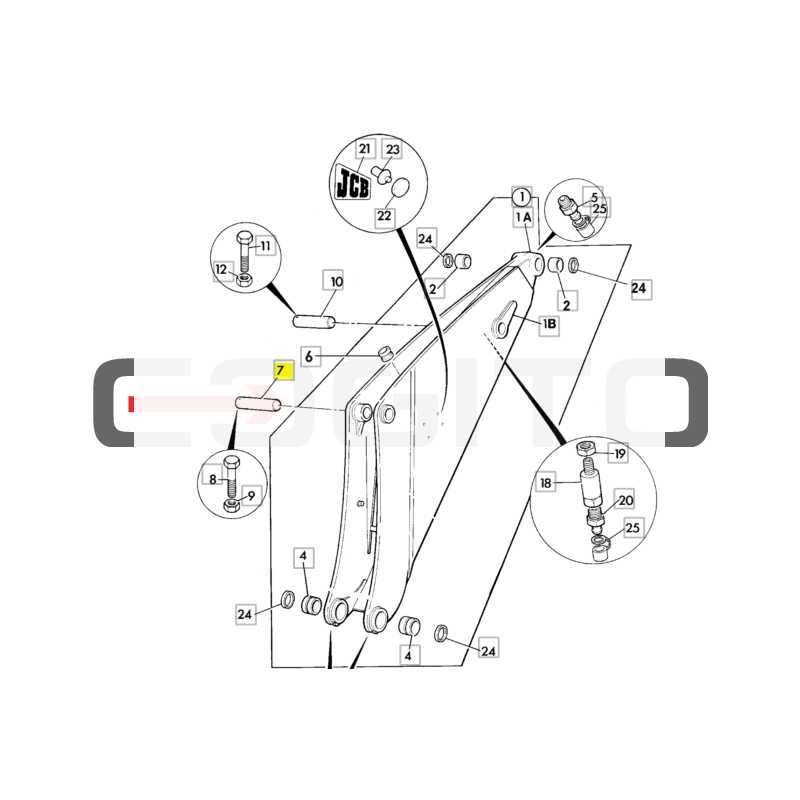 ШТИФТ СТРЕЛЫ JCB ЭКСКАВАТОР-ПОГРУЗЧИК CVA