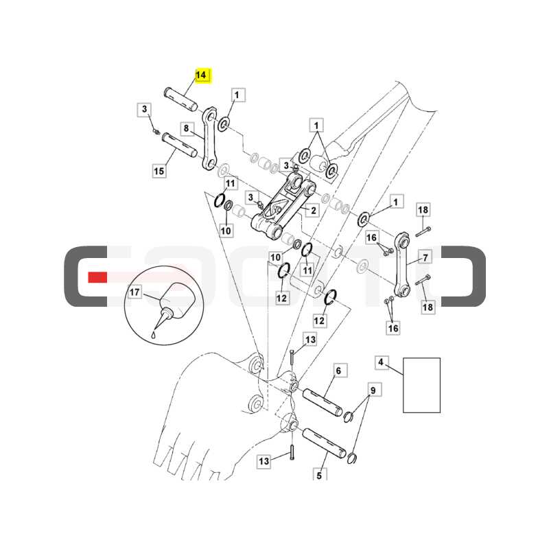 Штифт ковша 65X370 JCB экскаватор