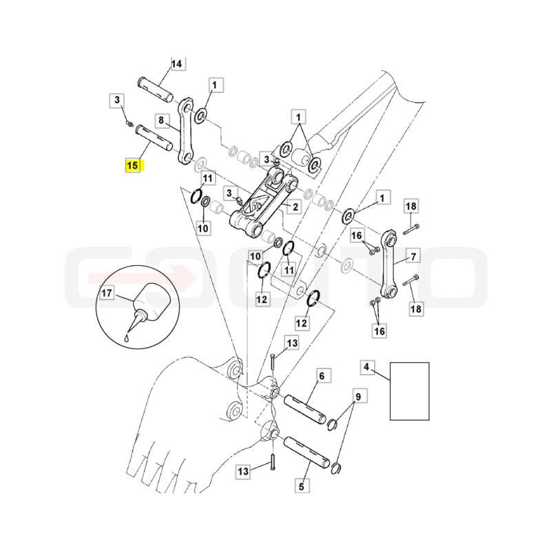 Штифт ковша JCB экскаватор 65X370