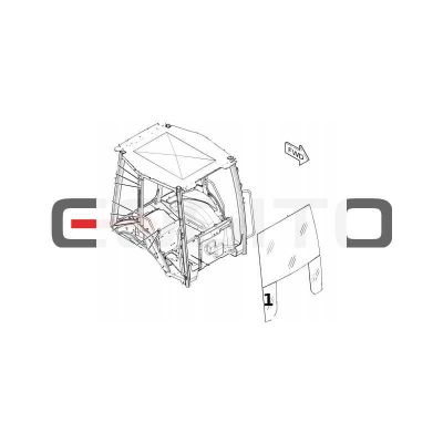 ВЕТРОВОЕ СТЕКЛО НИЖНЯЯ ЛЕВАЯ СТОРОНА ШЕЛКОГРАФИЯ ЭКСКАВАТОР-ПОГРУЗЧИК CAT 416FST 422F — фото 4