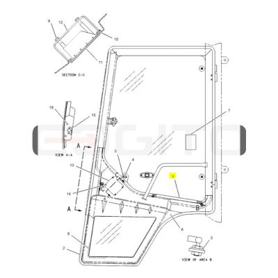 ГАЗОВЫЙ ПРИВОД ДВЕРИ КАБИНЫ ОРИГИНАЛ, CAT ЭКСКАВАТОР-ПОГРУЗЧИК — фото 3