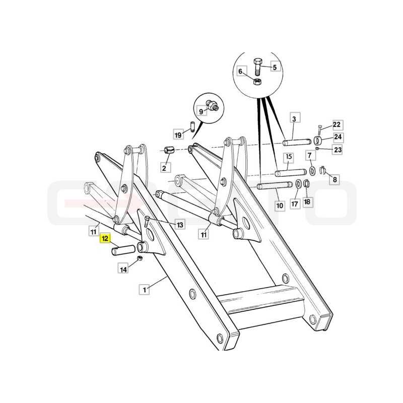 ШТИФТ СТРЕЛЫ ПЕРЕДНИЙ JCB ЭКСКАВАТОР-ПОГРУЗЧИК CVA