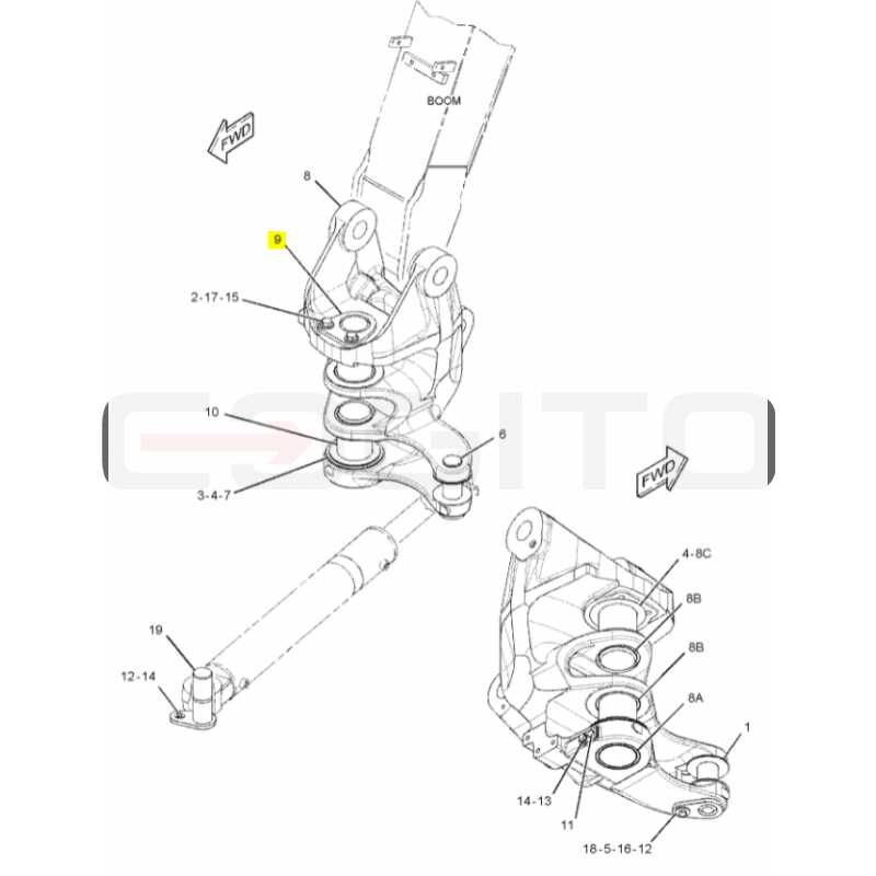 Штифт 90X195 верхняя задняя бабка мини экскаватор CAT 305.5 D