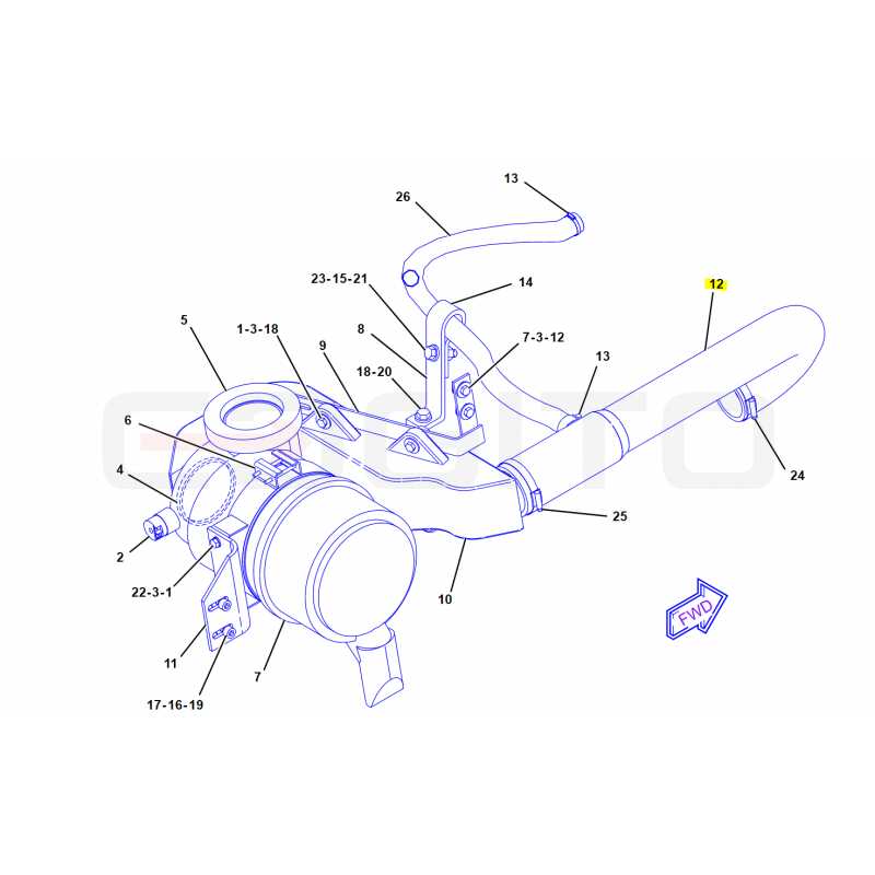 Шланг турбины CVA экскаватор CAT M315