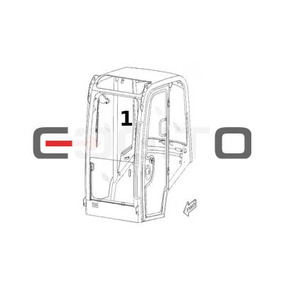 БОКОВОЕ СТЕКЛО ЗАДНЯЯ ПРАВАЯ СТОРОНА ТРАФАРЕТНАЯ ПЕЧАТЬ МИНИ-ЭКСКАВАТОР CATERPILLAR 302.4 D WACKER NEUSON — фото 3