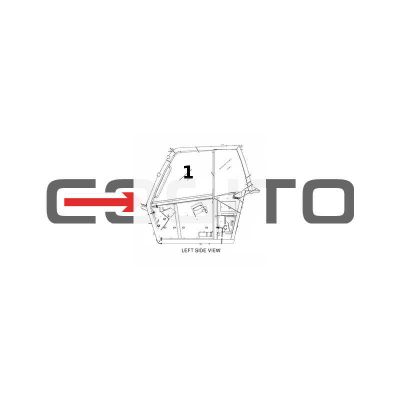 СТЕКЛО ДВЕРИ ВЕРХНЯЯ ШЕЛКОГРАФИЯ ТЕЛЕСКОПИЧЕСКИЙ ПОГРУЗЧИК CAT TH220B — фото 3
