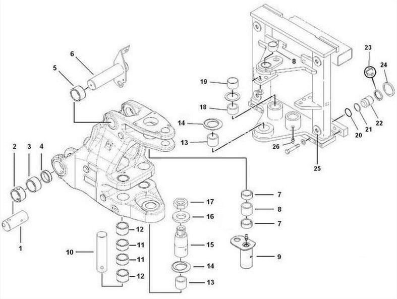 ЗАДНЯЯ БАБКА ШТИФТЫ ВТУЛКИ CAT 428 E РЕМОНТНЫЙ КОМПЛЕКТ