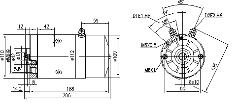 Двигатель Искра 24V 2.0 KW AMJ5650 11.212.086