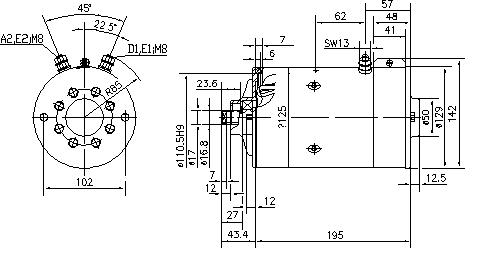 ДВИГАТЕЛЬ ИСКРЫ DC 24V 3.0 KW AMK5615 IM0009