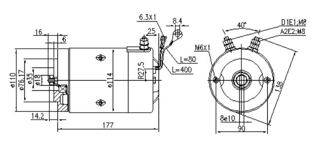 Двигатель постоянного тока Искра 24V 2.2 kW AMJ5753 11.216.061