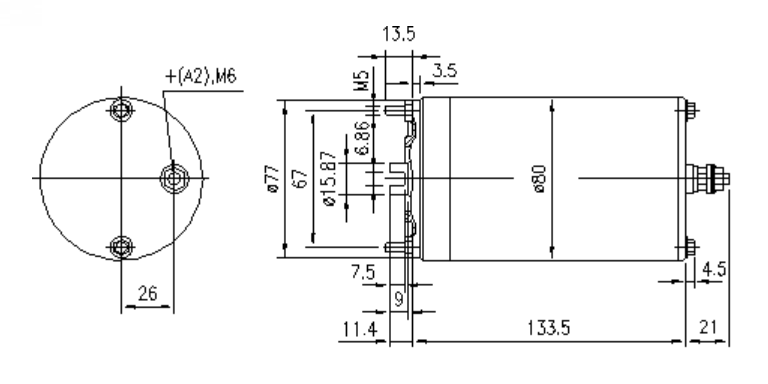 SILNIK DC ISKRA 12V 0.8kW AME1719 11.212.562