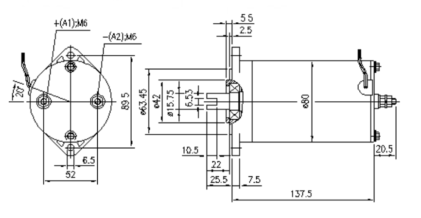 SILNIK DC ISKRA 24V 0.8KW AME1709 11.212.195