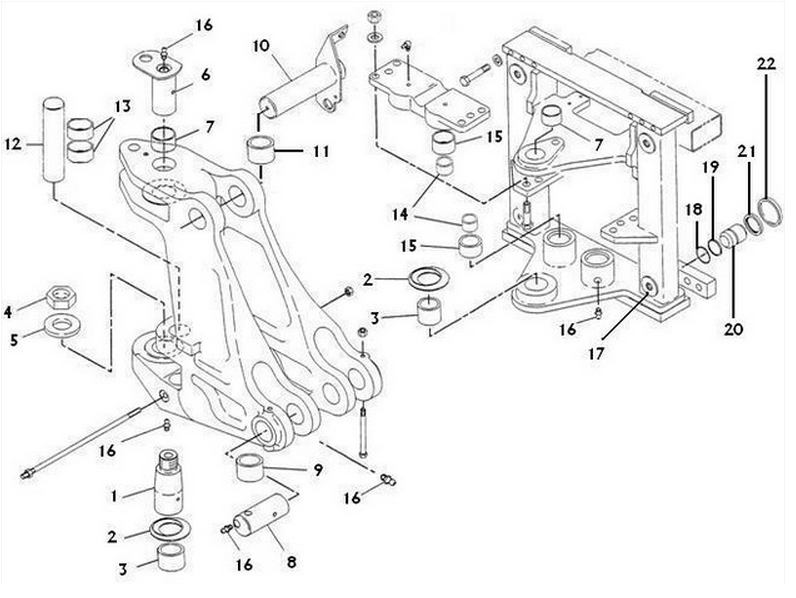 ВТУЛКИ БУЛАВКИ CAT 428C 428D1 КОМПЛЕКТ ЗАДНЕЙ БАБКИ FI55