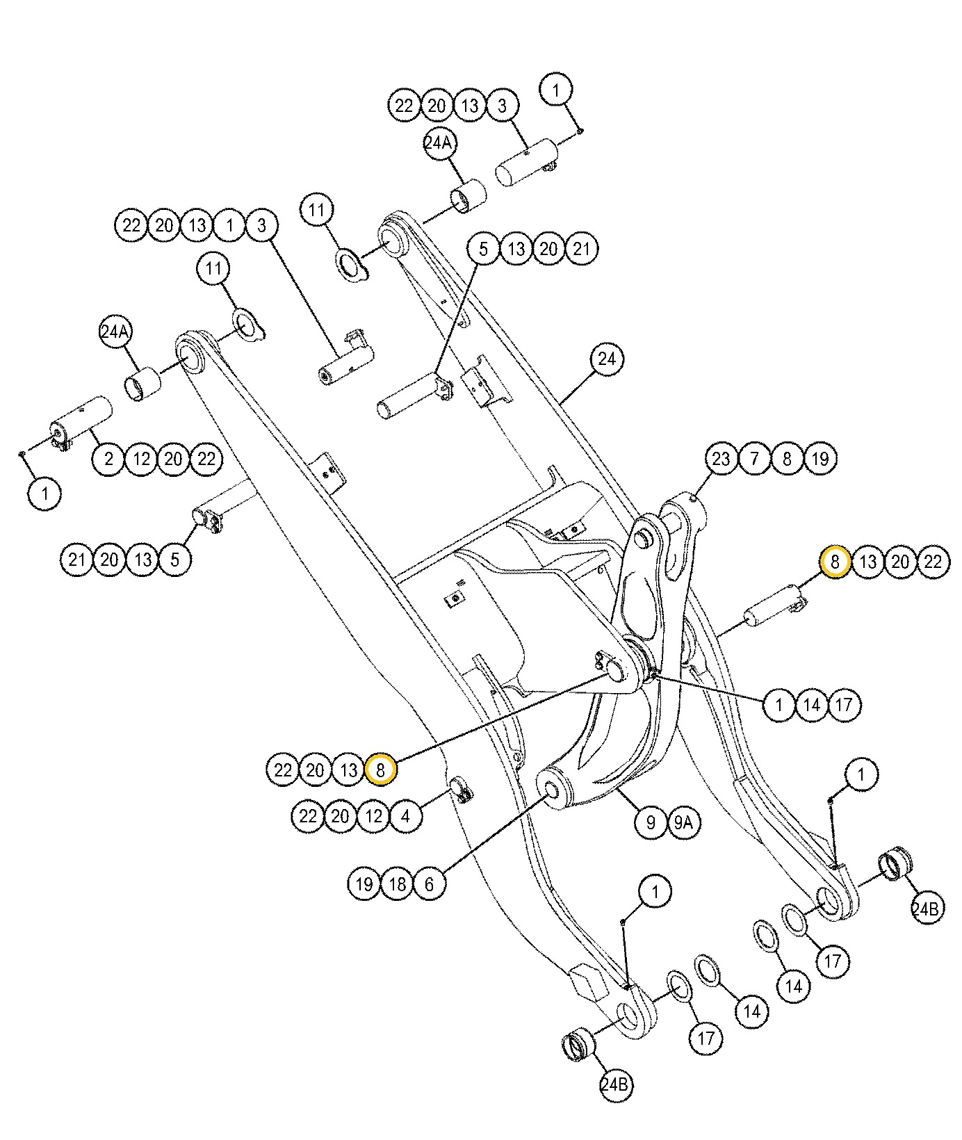 ЦЕНТРАЛЬНЫЙ ШТИФТ CAT 906 907 908