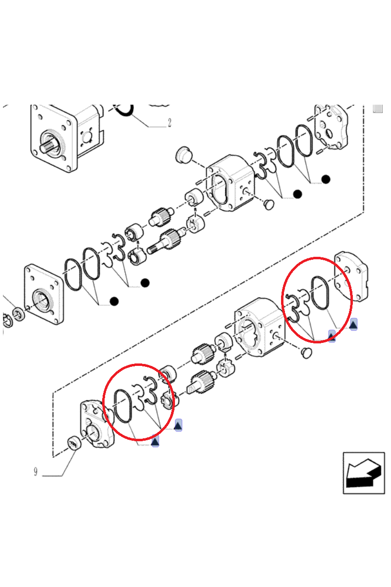 Комплект прокладок для помпы New Holland CNH 87601759