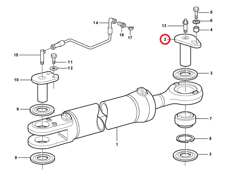 Штифт привода поворота VOLVO L150 L180 L220 11176399