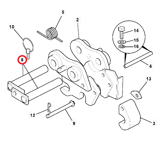 Штифт ковша JCB 8014 8015 8016 8018 25x190