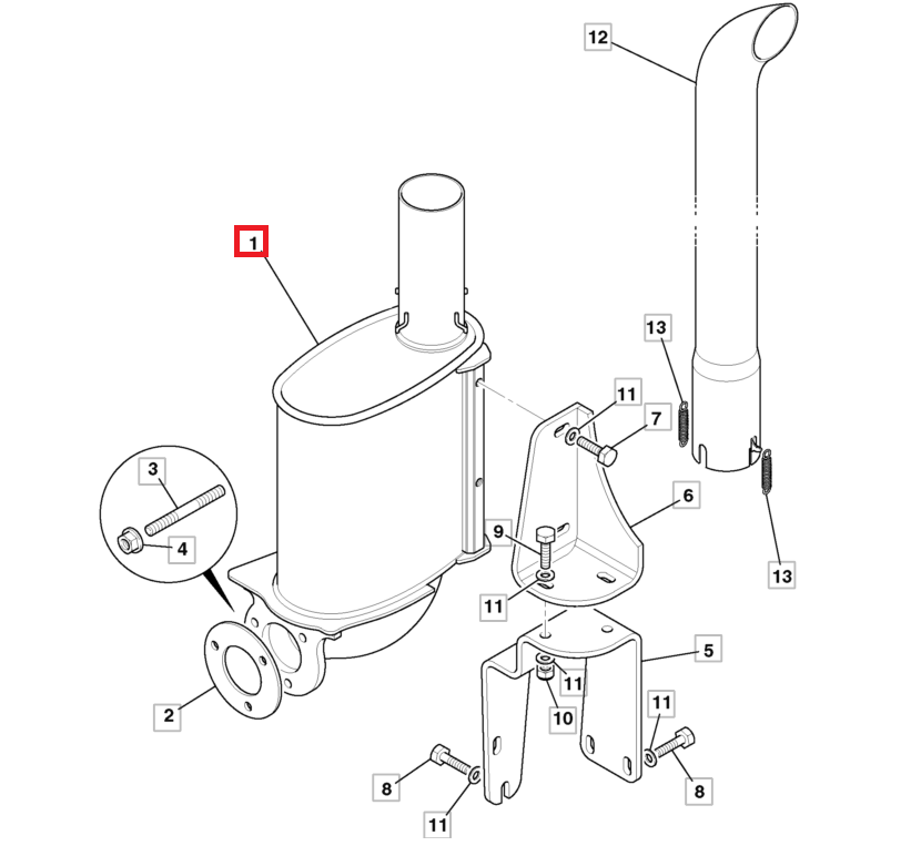 ГЛУШИТЕЛЬ JCB 3CX 4CX 331/50774 ДИЗЕЛЬНЫЙ ДВИГАТЕЛЬ MAX TURBO