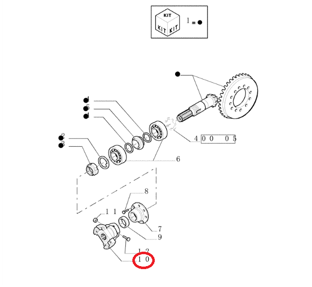 ФЛАНЕЦ ПЕРЕДНЕГО ВАЛА KOMATSU WB91R-2 WB93R-2 WB97R-2