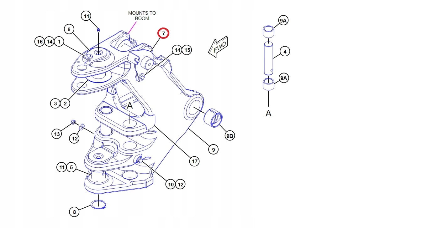 ПАЛЕЦ ЗАДНЕЙ РУКИ CAT 428E 432E DPH