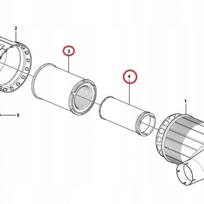 Комплект воздушных фильтров CAT TH330B, TH360B — фото 2