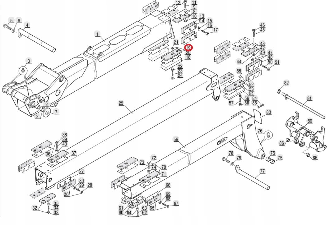 СКОЛЬЖЕНИЕ ВЫДВИЖЕНИЯ КОНЦА РУКИ MANITOU