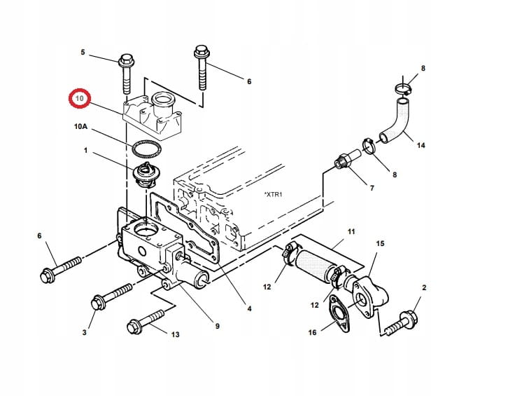 КОРПУС ТЕРМОСТАТА CAT 428C 438C