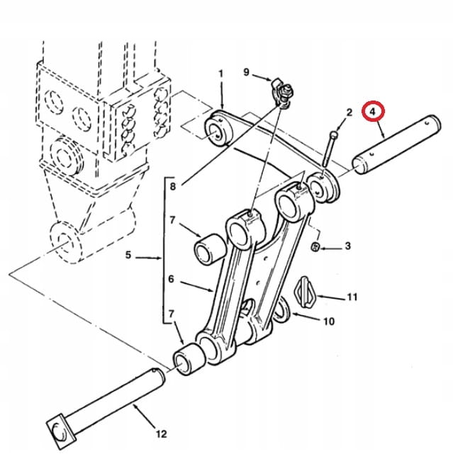 Штифт заднего ковша TEREX 760 860 960 45x310