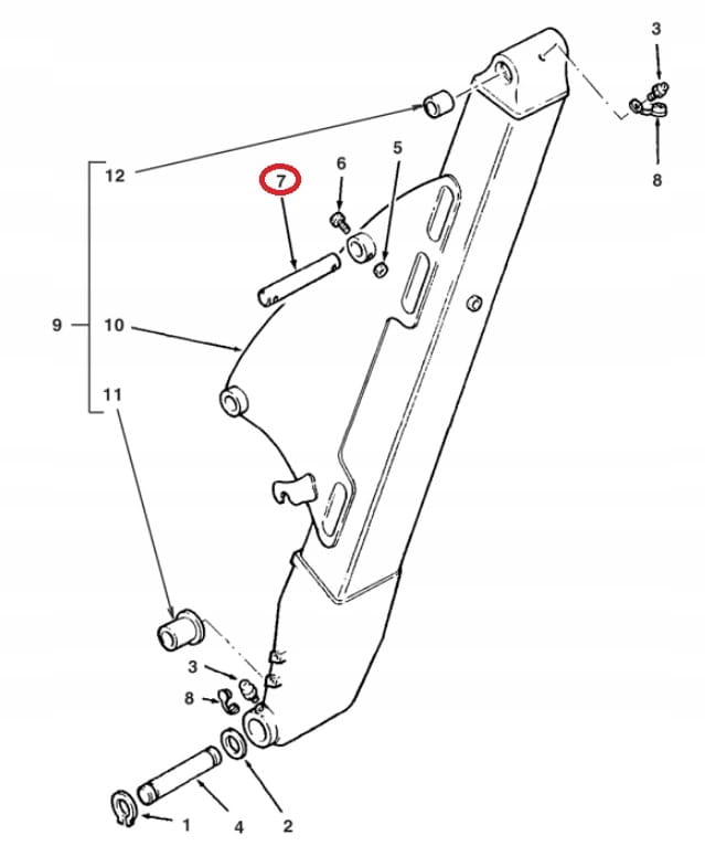 Штифт заднего ковша TEREX 760 860 960 45x267