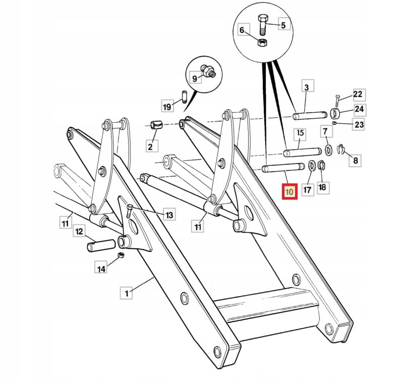 ШТИФТ JCB 3CX 4CX ПЕРЕДНЕГО РЫЧАГА
