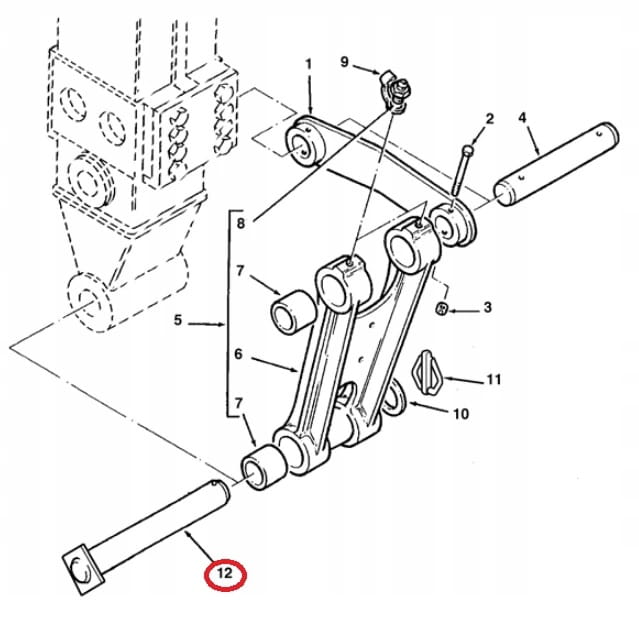 Штифт заднего ковша TEREX 760 860 960 45x325