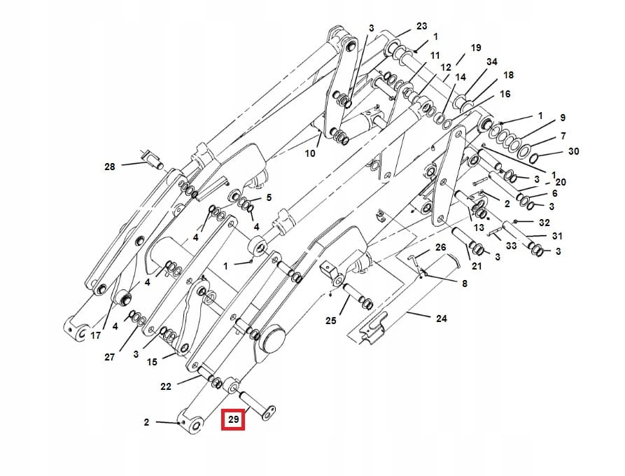 Штифт переднего рычага Lift CAT 428 45x230
