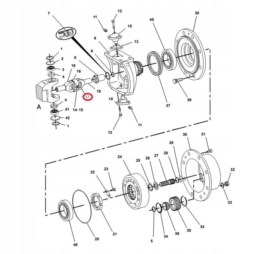 ПОЛУОСНЫЙ КРЕСТ CAT 428B 9R8715