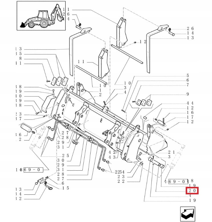 Штифт переднего ковша CASE NH 40x190