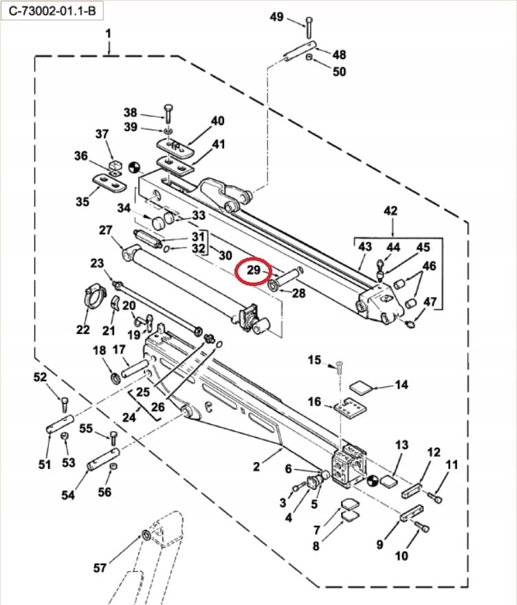 Штифт заднего рычага TEREX 30, 7x135