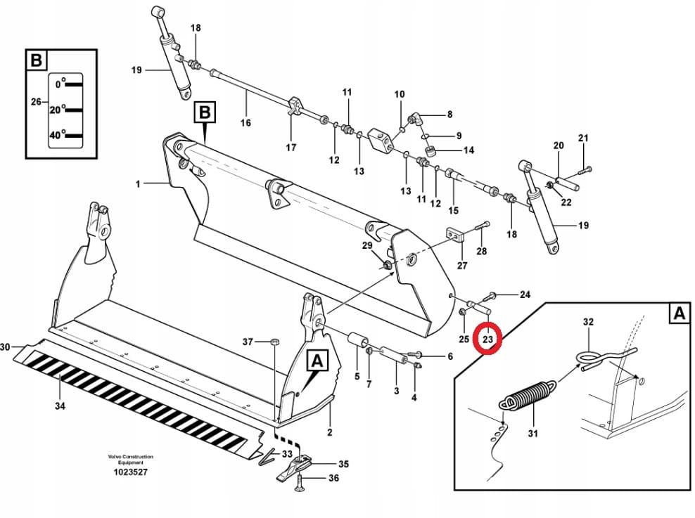 Нижний штифт привода акулы VOLVO BL71 30x160