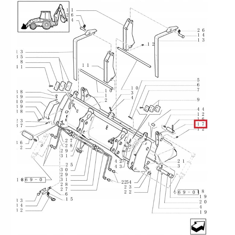 Штифт переднего ковша CASE NH 40x92