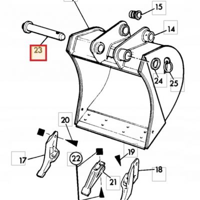 Штифт ковша JCB 911/12400 (44,5x305) 3CX 4CX 8060 — фото 2