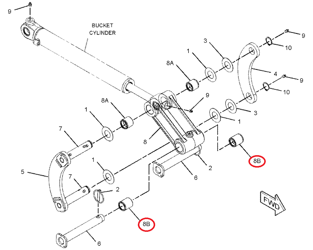 Муфта ковша CAT 302.5 302.5 C 35X45 / 50
