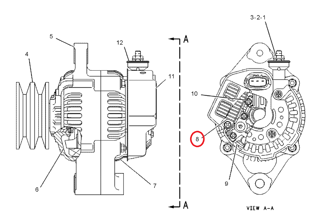 РЕГУЛЯТОР НАПРЯЖЕНИЯ ГЕНЕРАТОРА CAT 416B 432D TH62