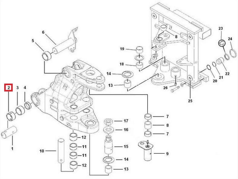 Рукав крепления руки в лошади CAT 428 D E 60x74x41
