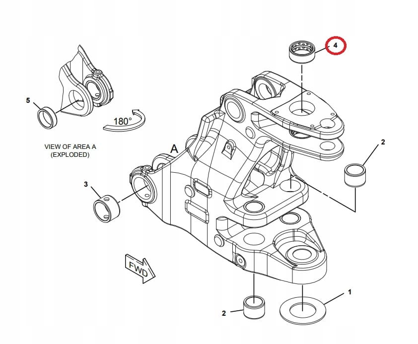 Верхняя втулка задней бабки CAT 428 432 442 D E 65X78X30