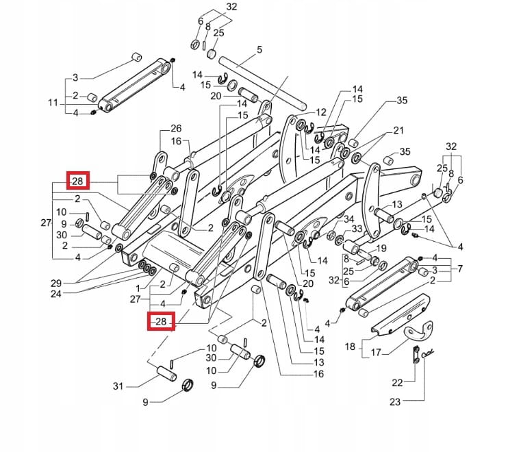 Передняя втулка ковша CASE NH 45X55X20