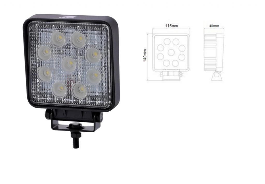 LAMPA 9 LED 27W 12V 24V 2200 LM