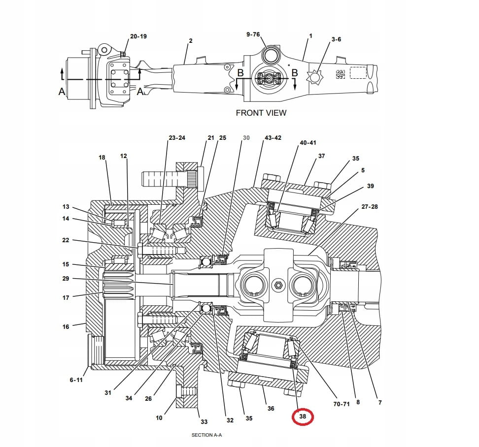 УПЛОТНИТЕЛЬ КРОССОВЕРА НИЖНИЙ CAT 428C OEM